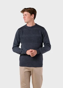 Klitmoller Collective Strick-Johan knit - Anthracite Skyblue