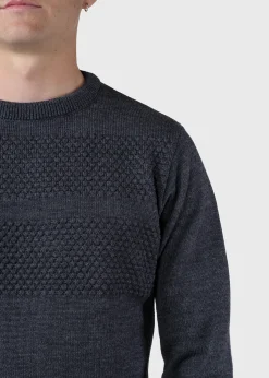 Klitmoller Collective Strick-Johan knit - Anthracite Skyblue