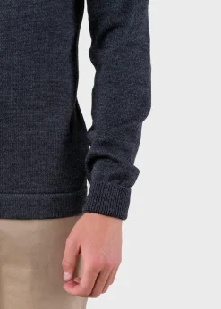 Klitmoller Collective Strick-Johan knit - Anthracite Skyblue