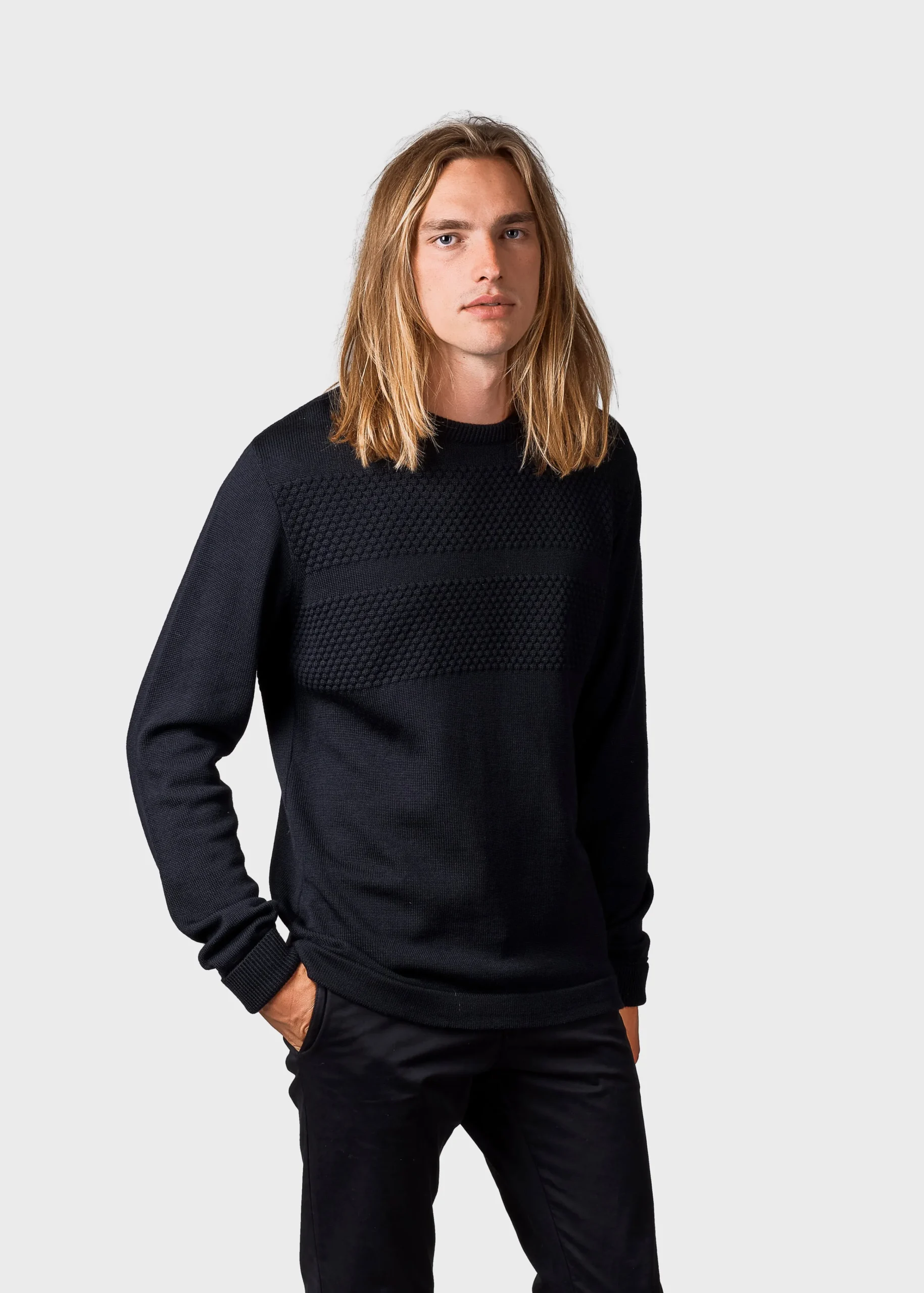 Klitmoller Collective Strick-Johan knit - Black Navy