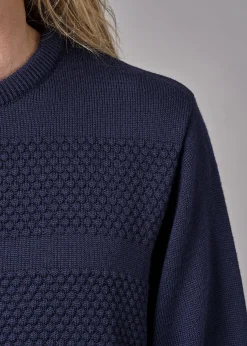 Klitmoller Collective Strick-Johan knit - Navy Navy/cream