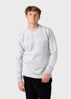 Klitmoller Collective Strick-Johan knit - Pastel grey Olive/cream