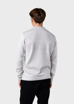 Klitmoller Collective Strick-Johan knit - Pastel grey Olive/cream