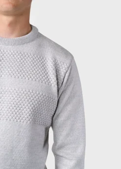 Klitmoller Collective Strick-Johan knit - Pastel grey Olive/cream