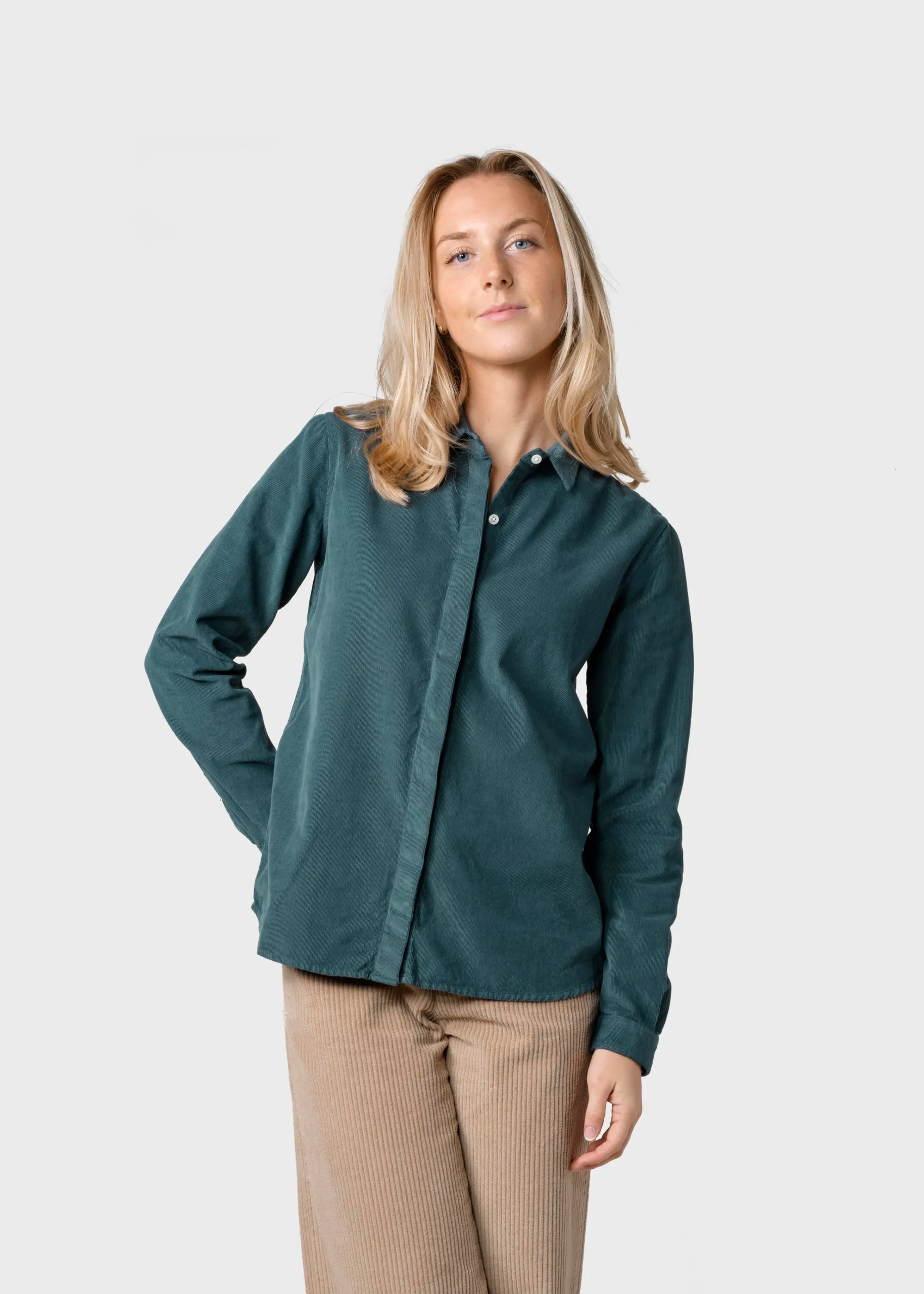 Klitmoller Collective Hemden-Julie corduroy shirt - Moss Green Olive
