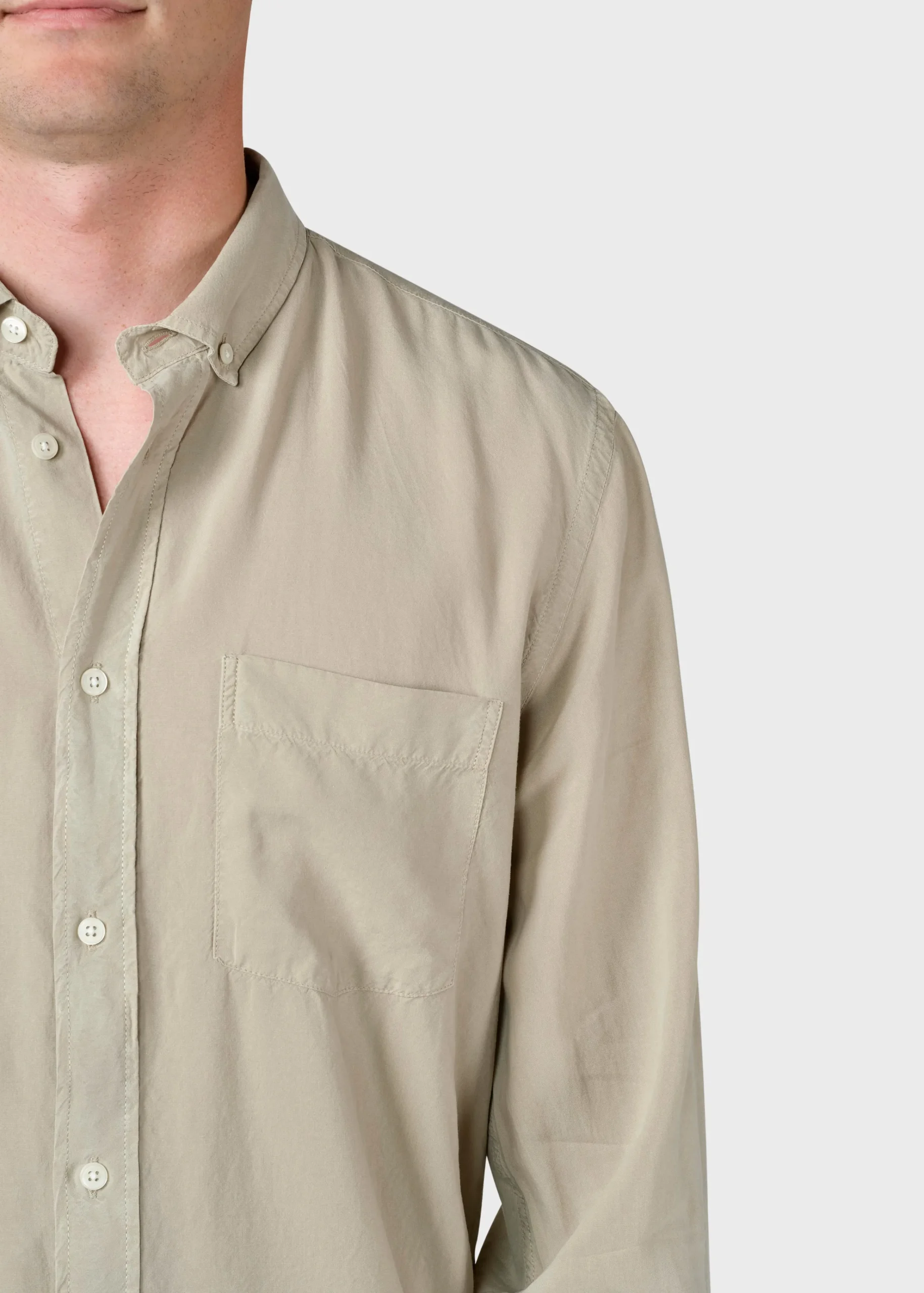 Klitmoller Collective Hemden-Justin shirt - Sand White