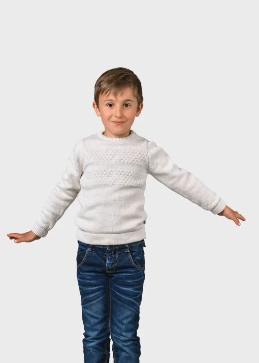 Klitmoller Collective Kinder-Kids fisher cotton knit - Cream Navy