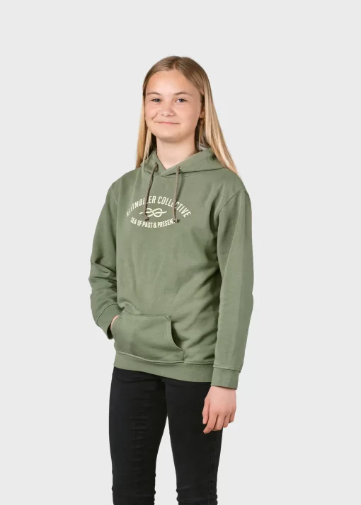 Klitmoller Collective Kinder-Kids logo eye hoodie - Pale green Navy