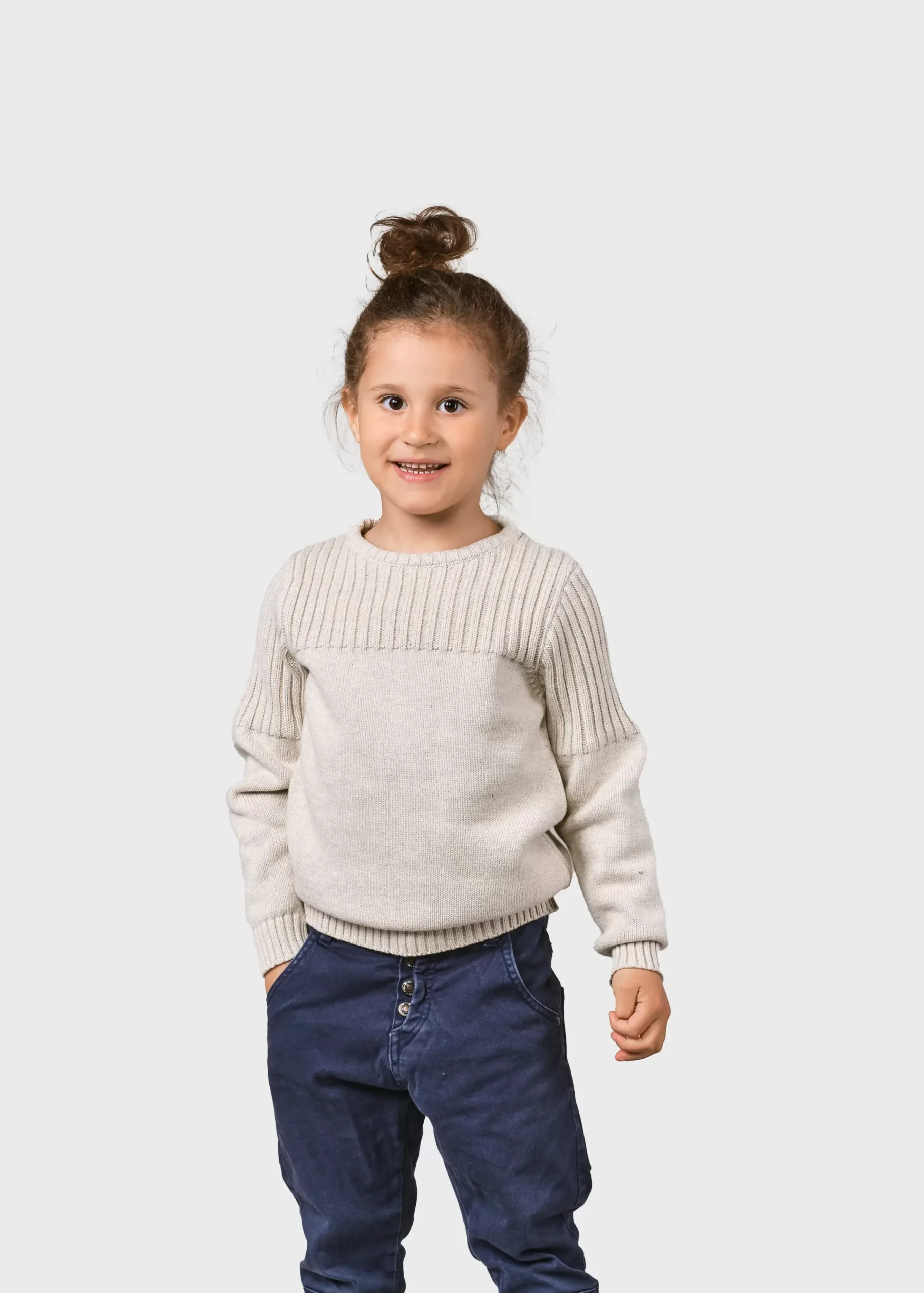 Klitmoller Collective Kinder-Kids pattern cotton knit - Cream Ocean