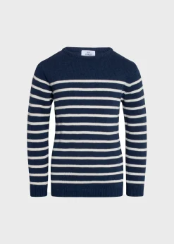 Klitmoller Collective Kinder-Kids stripe cotton knit - Ocean/cream Navy/cream