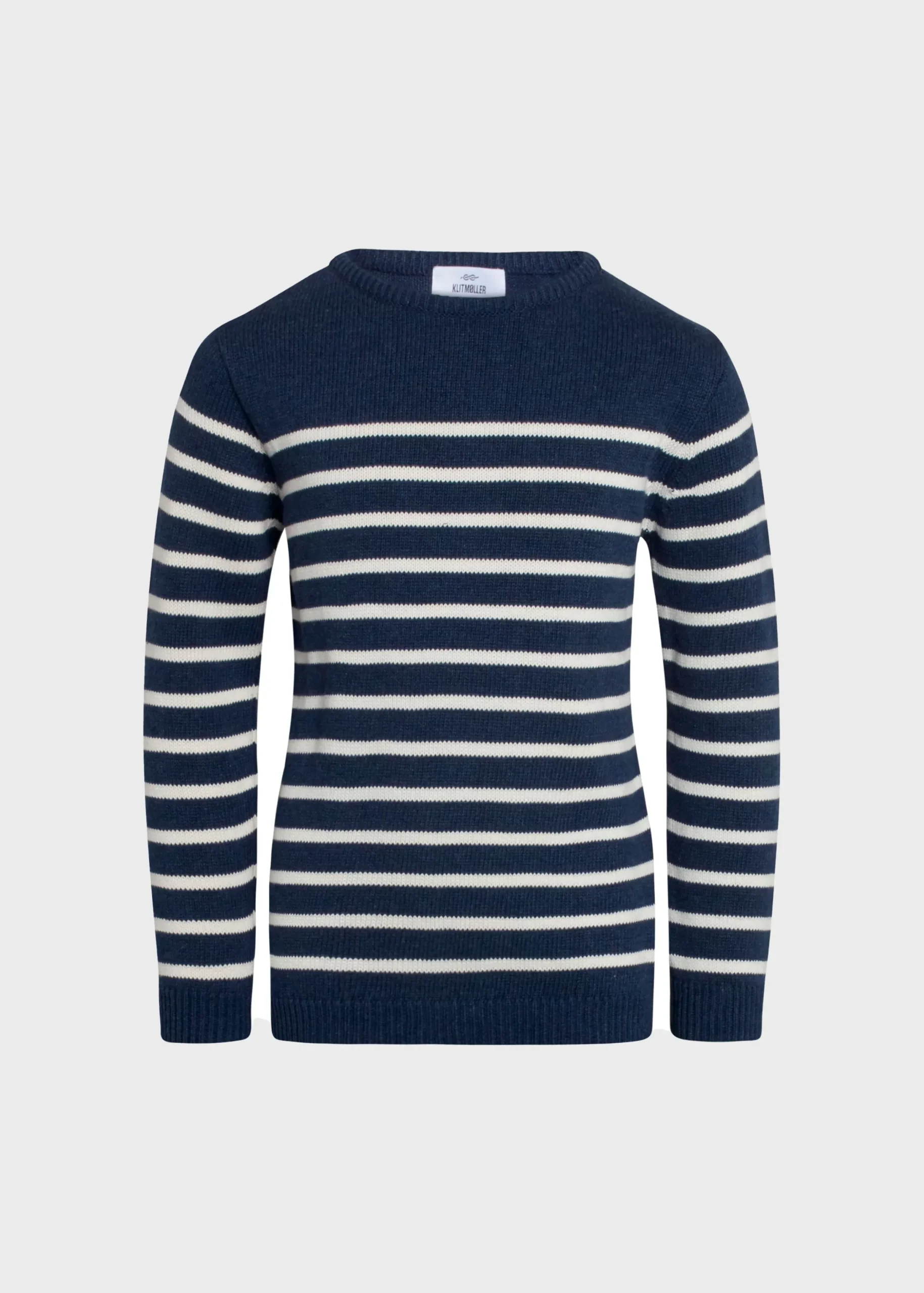 Klitmoller Collective Kinder-Kids stripe cotton knit - Ocean/cream Navy/cream