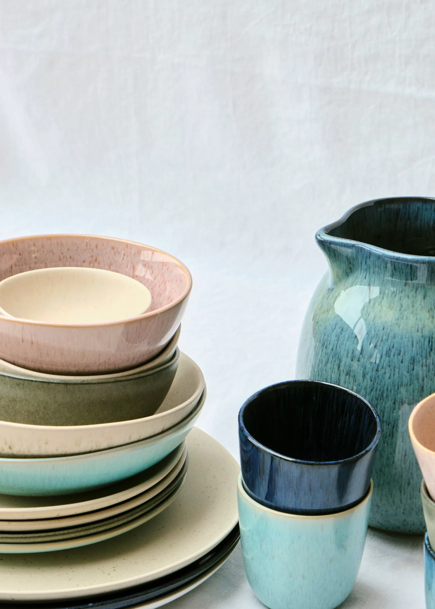 Klitmoller Collective Keramik-Large bowl - 23 cm - Turqouise Concrete