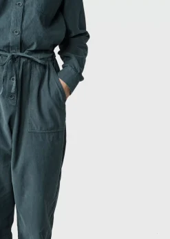 Klitmoller Collective Jumpsuits-Lena corduroy jumpsuit - Moss Green Navy