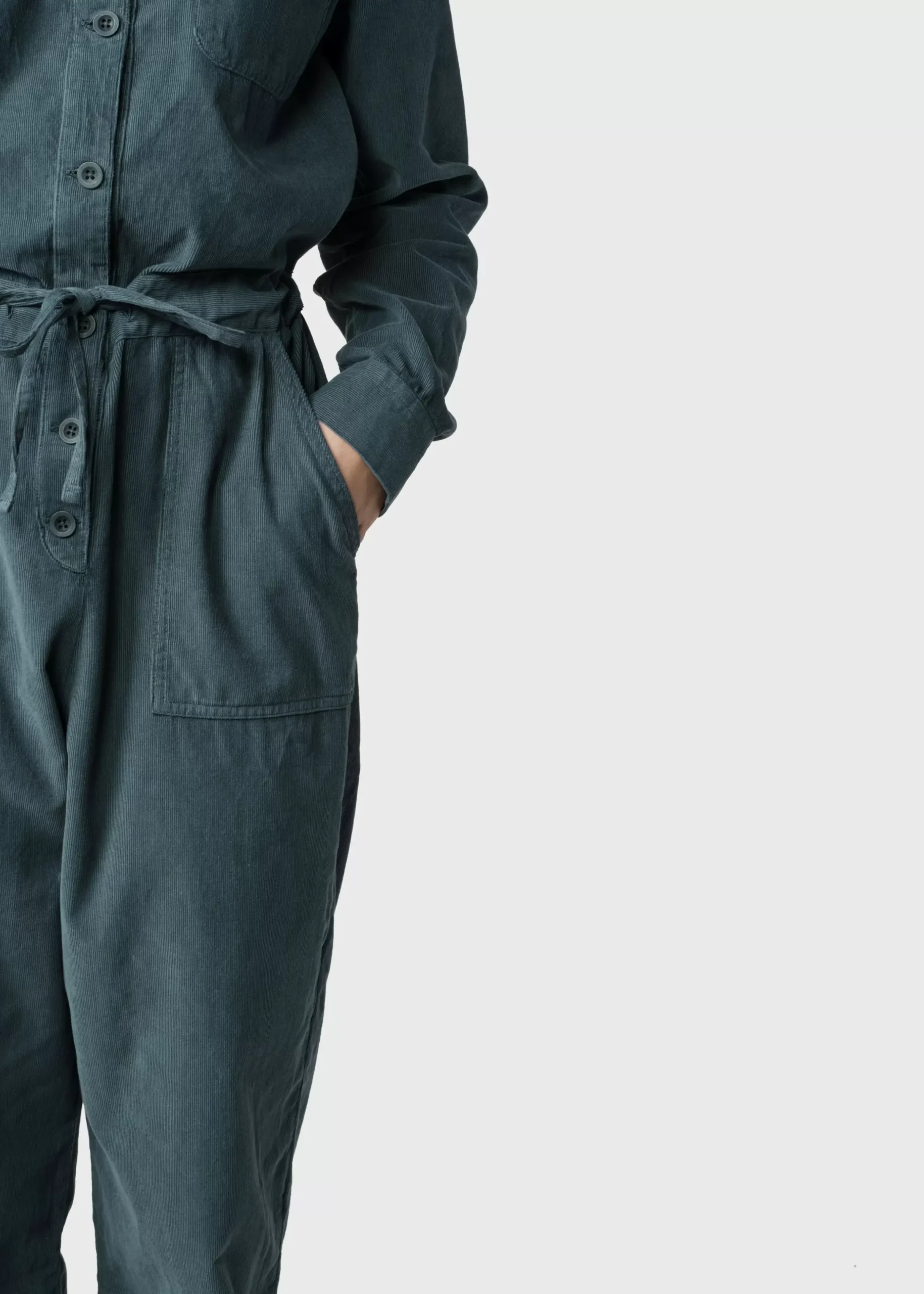 Klitmoller Collective Jumpsuits-Lena corduroy jumpsuit - Moss Green Navy