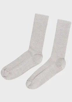 Klitmoller Collective Accessories-Light merino sock - Pastel grey Black