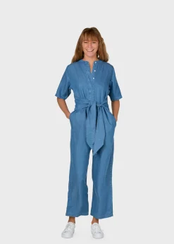 Klitmoller Collective Jumpsuits-Limona jumpsuit - Bleachwashed chambrey Sage