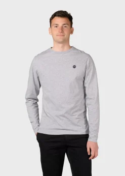 Klitmoller Collective T-shirts-Linus LS tee - Grey melange Navy