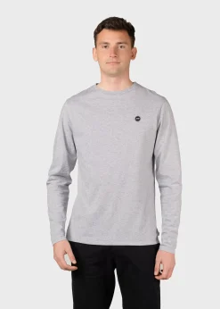 Klitmoller Collective T-shirts-Linus LS tee - Grey melange Navy