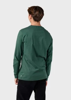 Klitmoller Collective T-shirts-Linus LS tee - Moss Green Navy