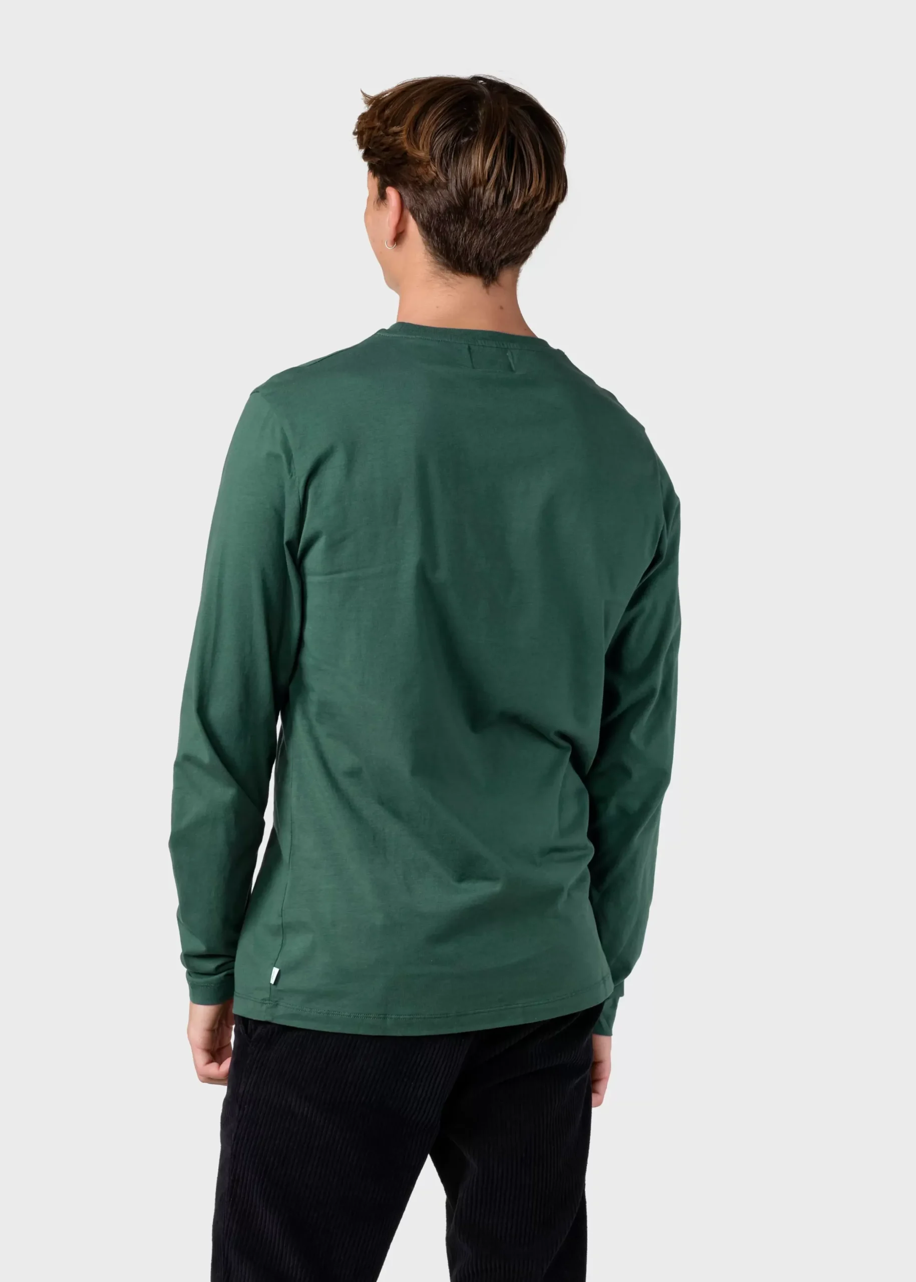Klitmoller Collective T-shirts-Linus LS tee - Moss Green Navy