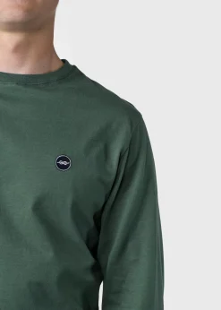 Klitmoller Collective T-shirts-Linus LS tee - Moss Green Navy