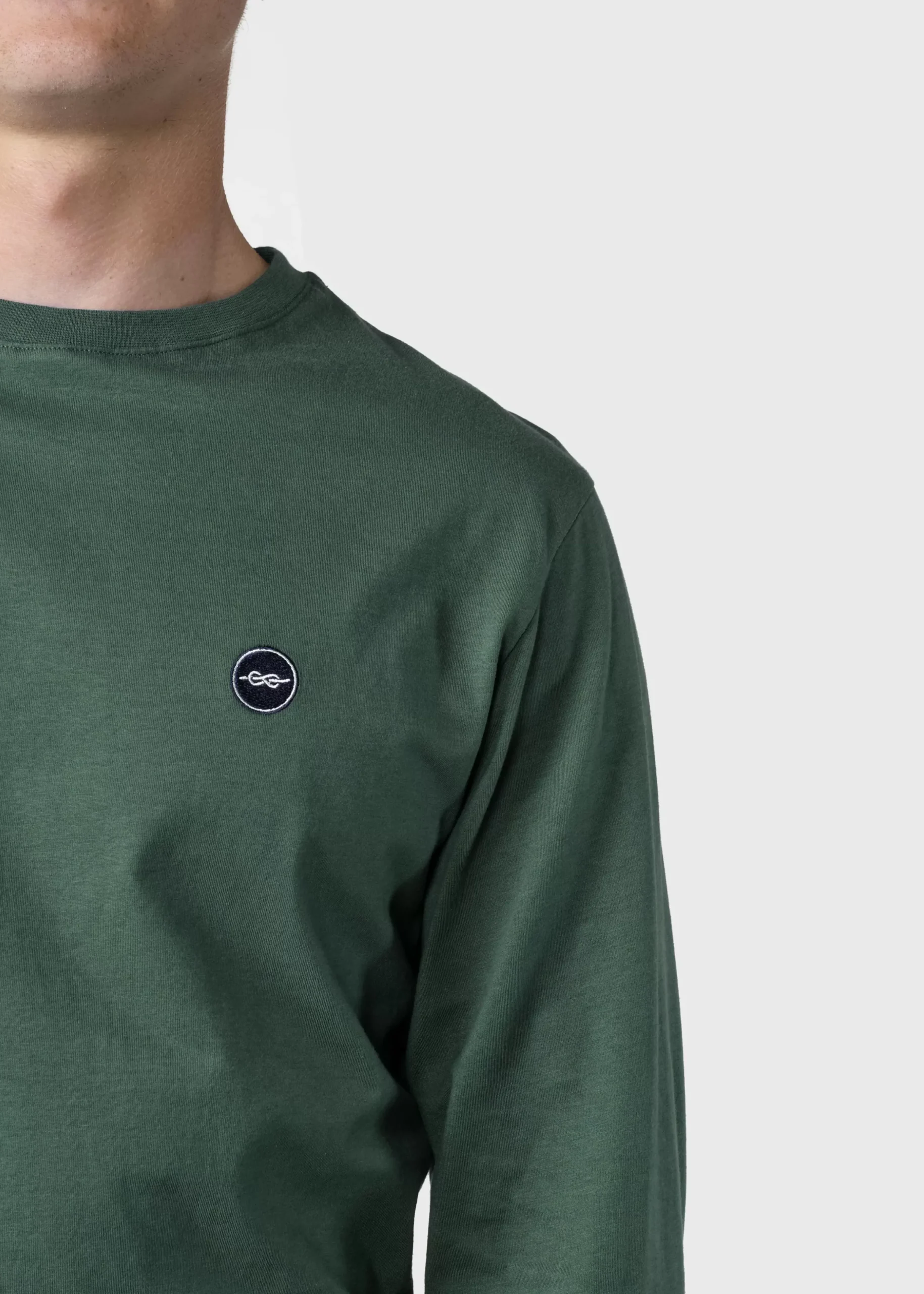 Klitmoller Collective T-shirts-Linus LS tee - Moss Green Navy