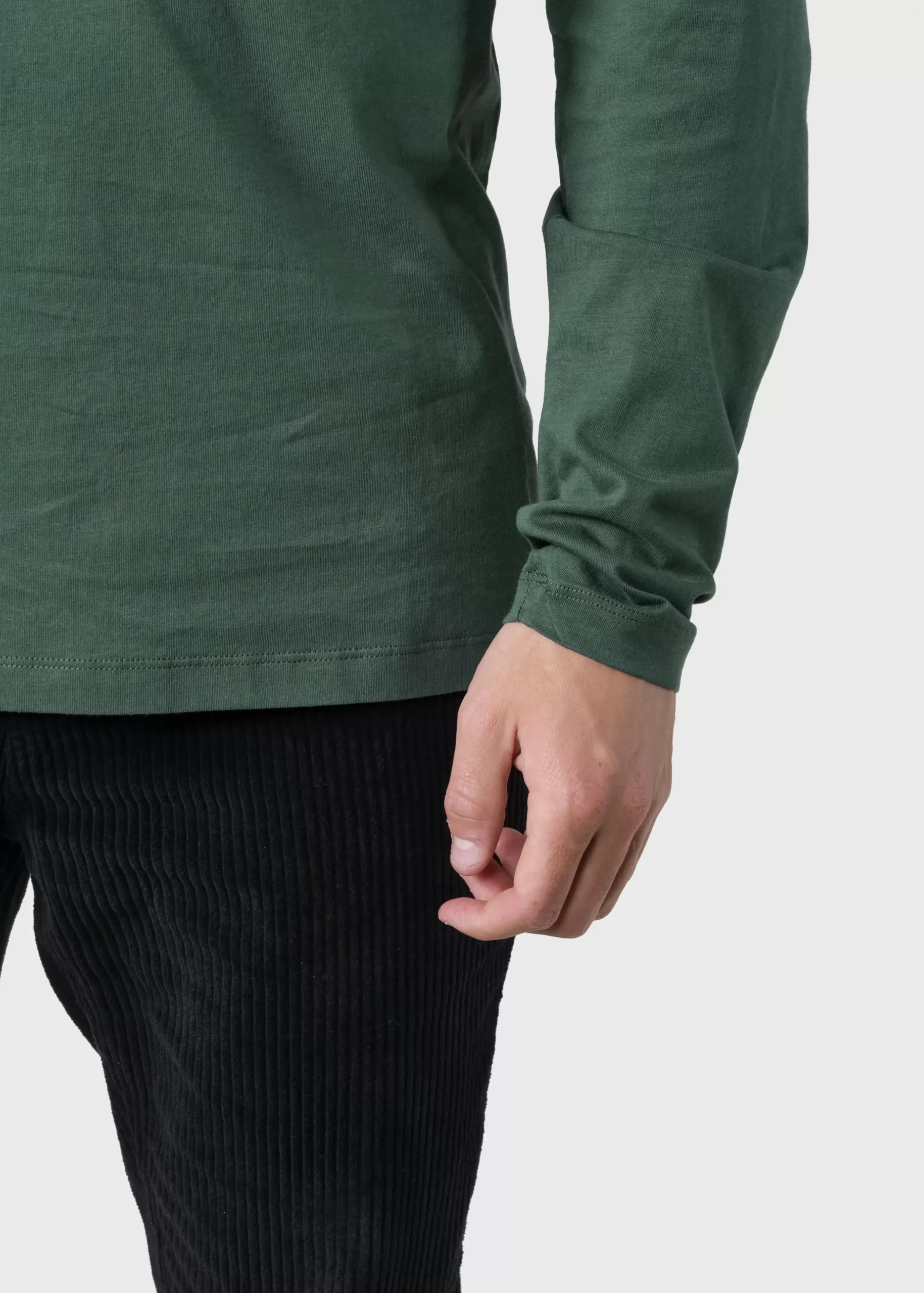 Klitmoller Collective T-shirts-Linus LS tee - Moss Green Navy