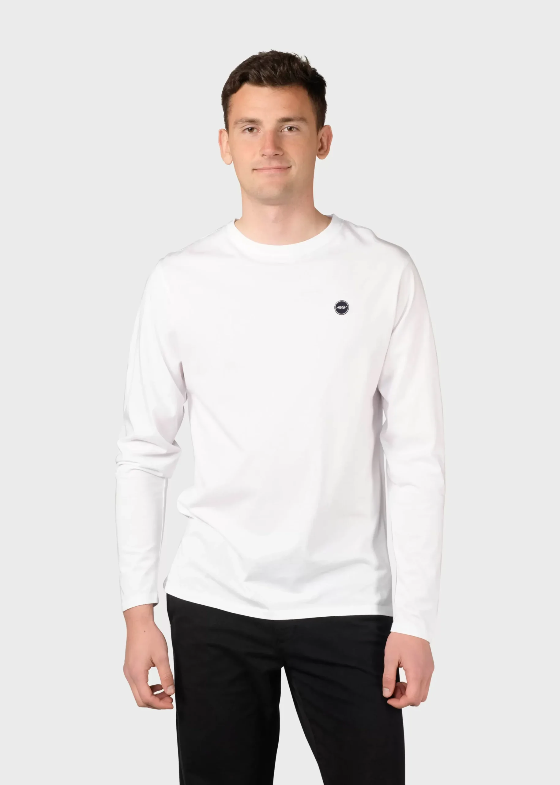 Klitmoller Collective T-shirts-Linus LS tee - White Navy