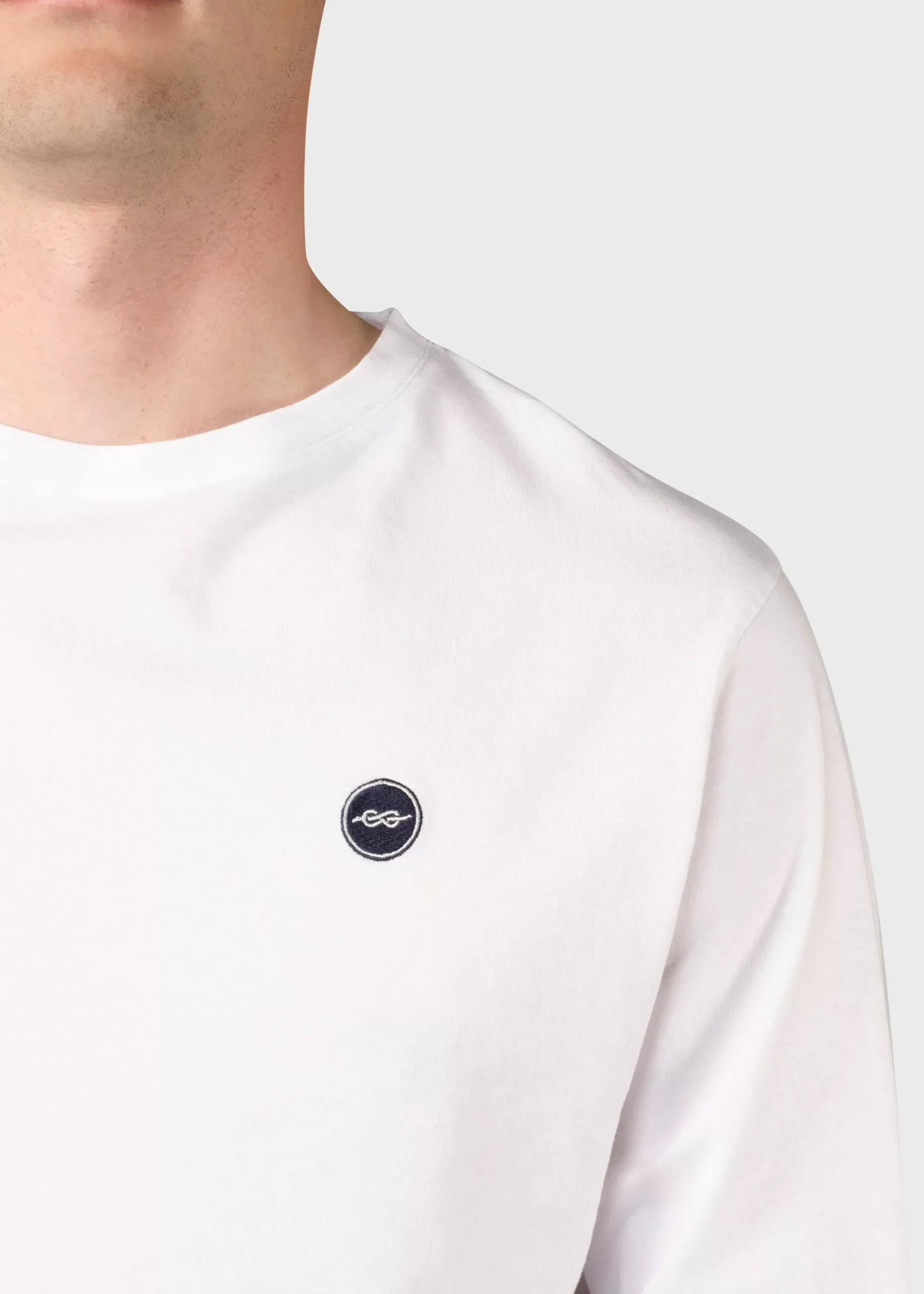 Klitmoller Collective T-shirts-Linus LS tee - White Navy