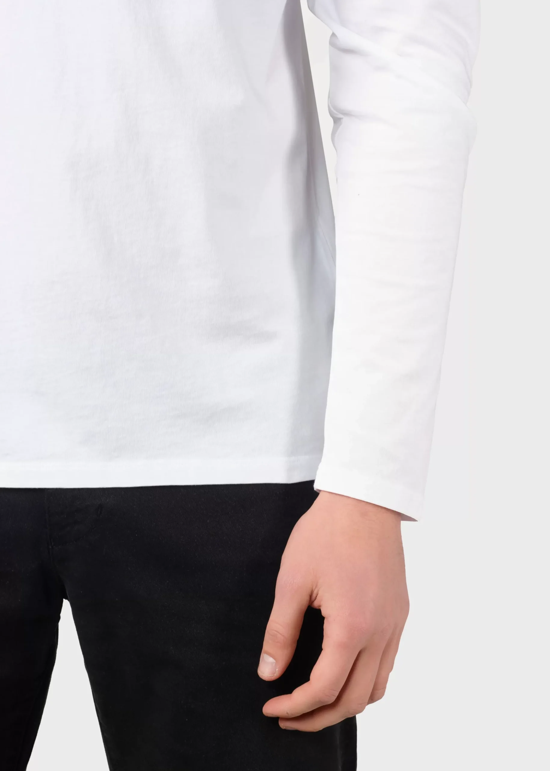 Klitmoller Collective T-shirts-Linus LS tee - White Navy