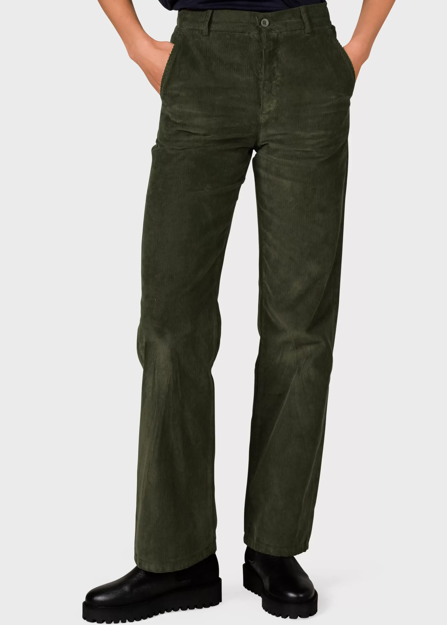 Klitmoller Collective Hosen-Lone corduroy pant - Olive Navy