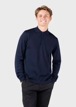 Klitmoller Collective Strick-L/S knit polo - Navy Black
