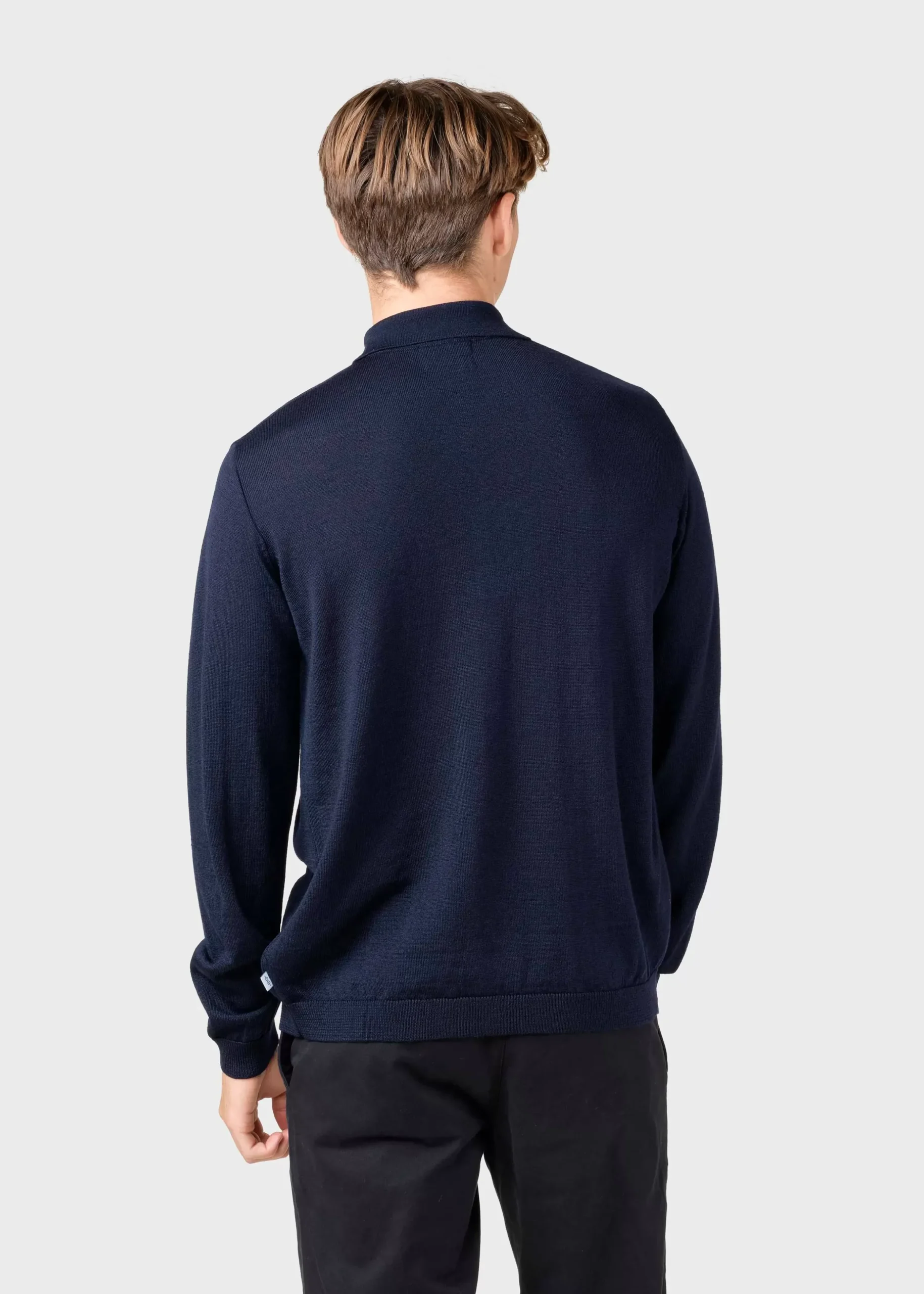 Klitmoller Collective Strick-L/S knit polo - Navy Black