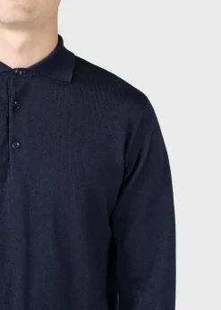 Klitmoller Collective Strick-L/S knit polo - Navy Black