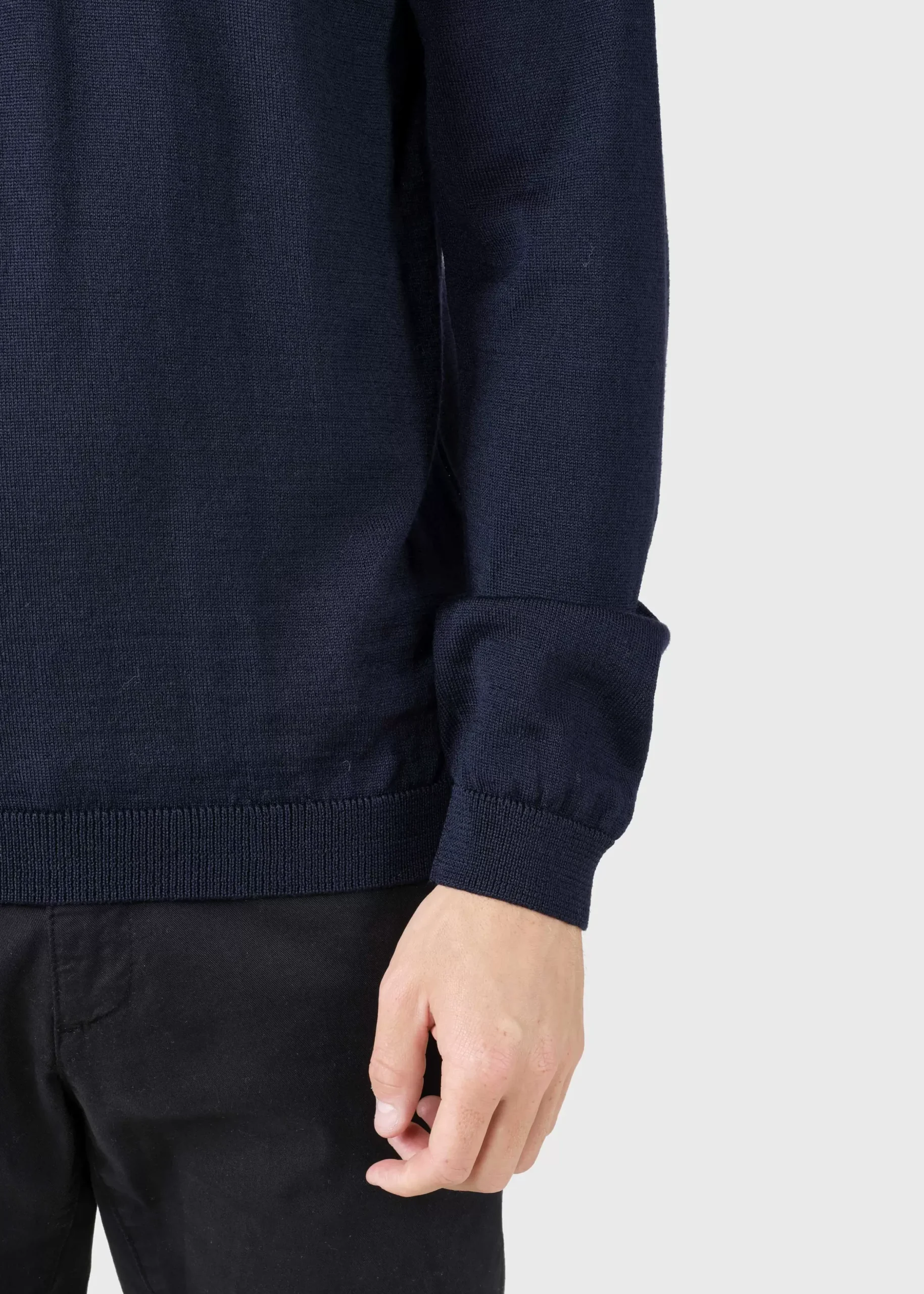 Klitmoller Collective Strick-L/S knit polo - Navy Black
