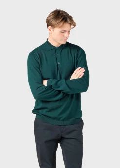 Klitmoller Collective Strick-L/S knit polo - Olive Black