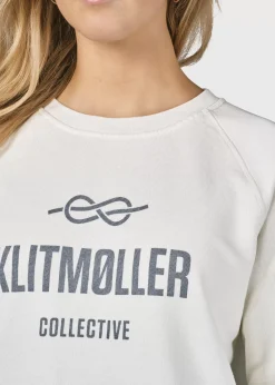 Klitmoller Collective Sweatshirts-Maja logo crew - Cream Skyblue