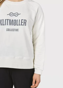 Klitmoller Collective Sweatshirts-Maja logo crew - Cream Skyblue