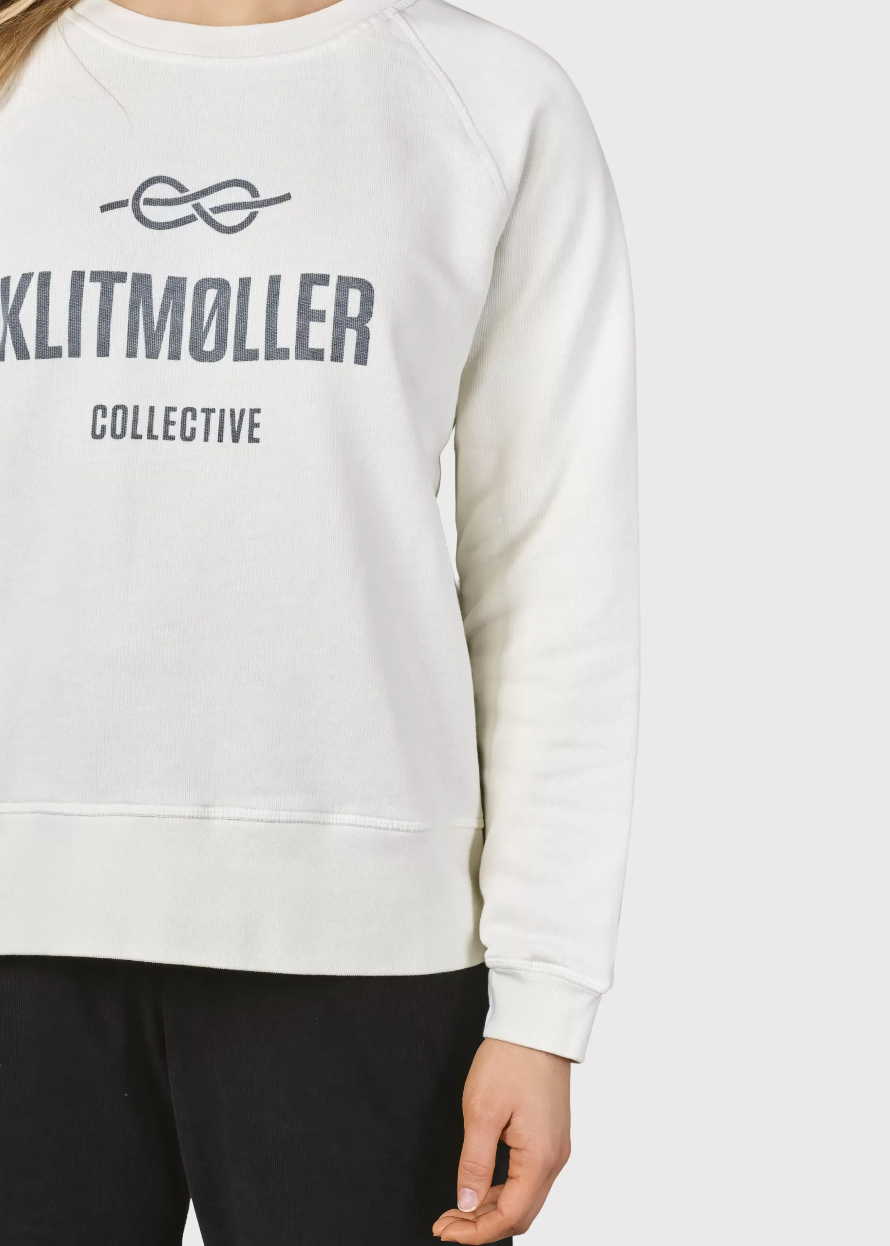 Klitmoller Collective Sweatshirts-Maja logo crew - Cream Skyblue