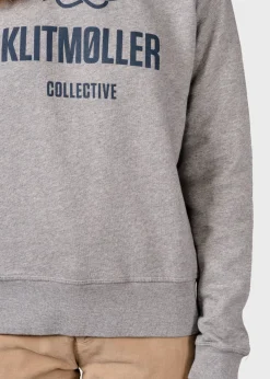 Klitmoller Collective Sweatshirts-Maja logo crew - Grey melange Skyblue