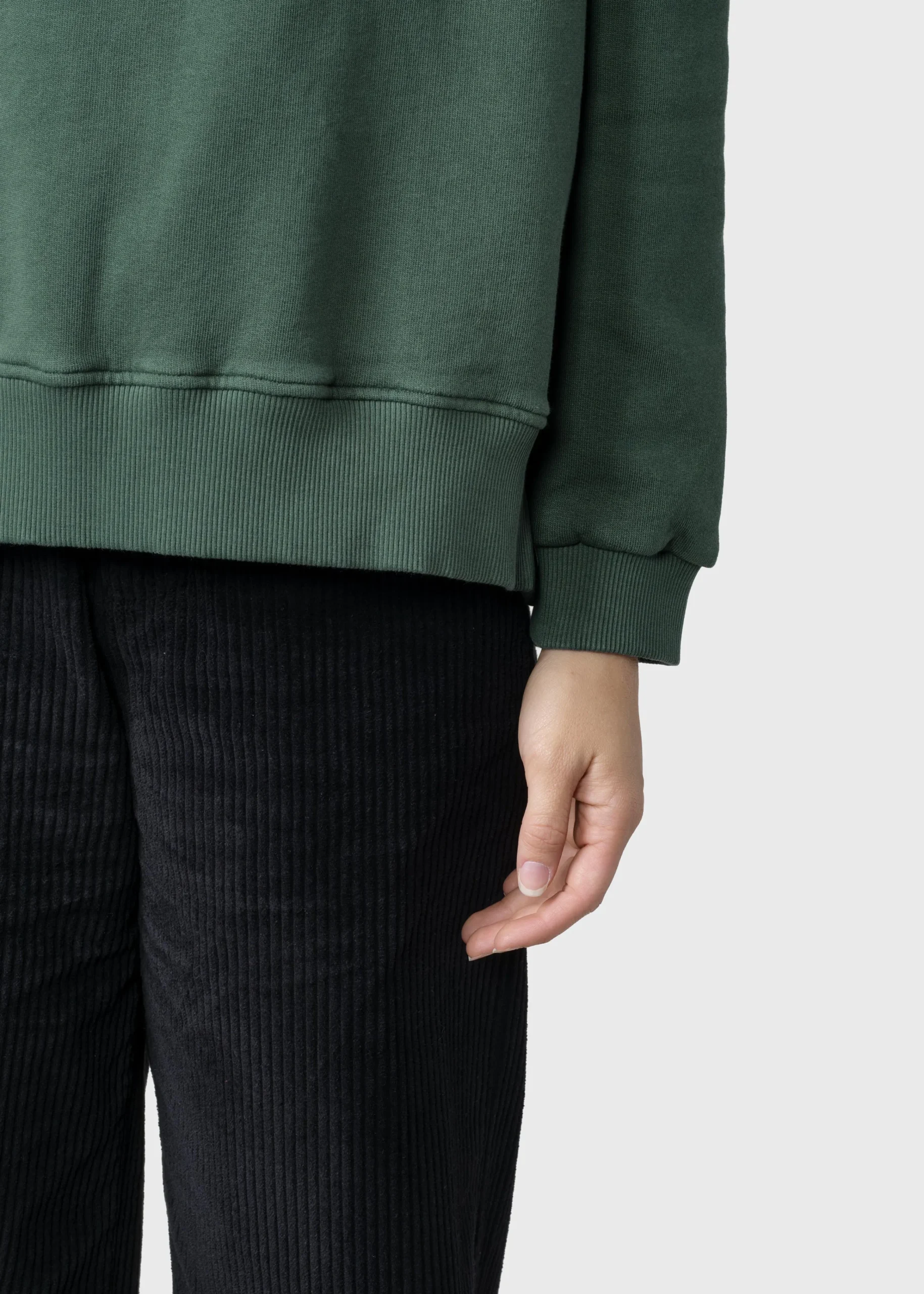Klitmoller Collective Sweatshirts-Maja logo crew - Moss Green Skyblue