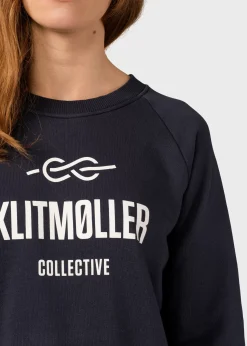 Klitmoller Collective Sweatshirts-Maja logo crew - Navy Skyblue
