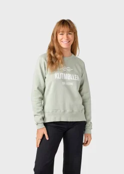 Klitmoller Collective Sweatshirts-Maja logo crew - Sage Skyblue
