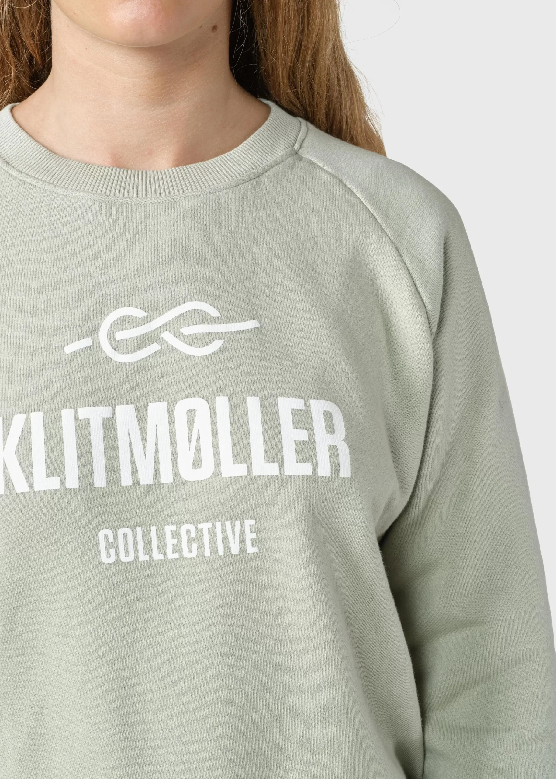Klitmoller Collective Sweatshirts-Maja logo crew - Sage Skyblue