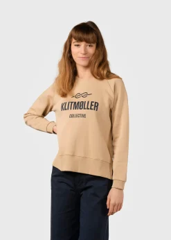 Klitmoller Collective Sweatshirts-Maja logo crew - Sand Skyblue