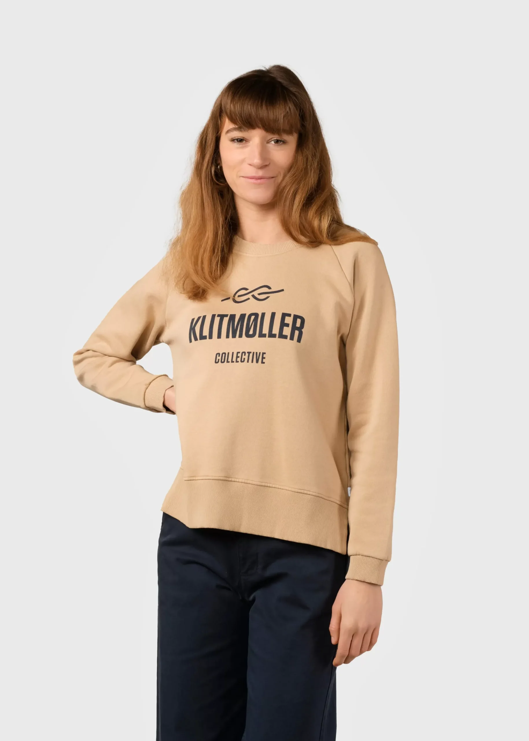 Klitmoller Collective Sweatshirts-Maja logo crew - Sand Skyblue