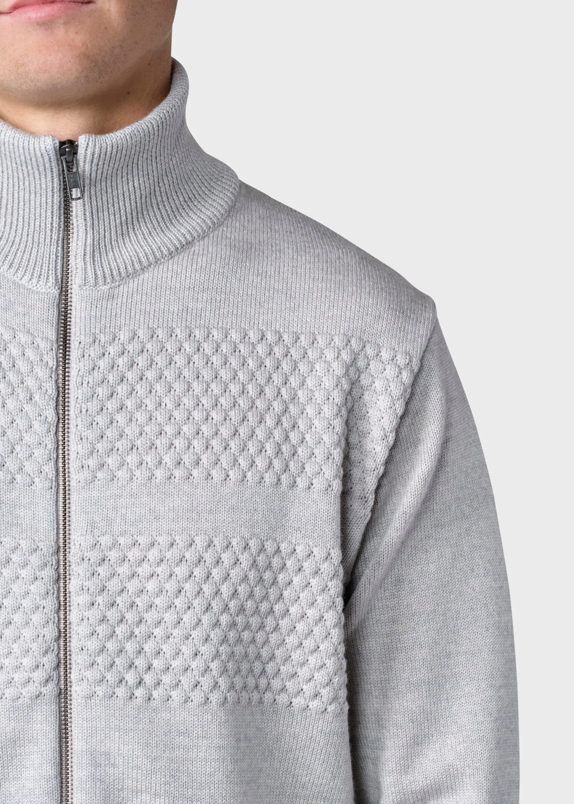 Klitmoller Collective Strick-Marinus knit cardigan - Pastel grey Black