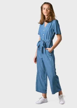 Klitmoller Collective Jumpsuits-Marna jumpsuit - Light blue chambrey MossGreen