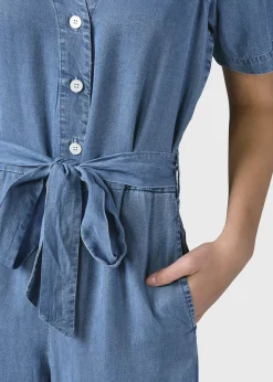 Klitmoller Collective Jumpsuits-Marna jumpsuit - Light blue chambrey MossGreen