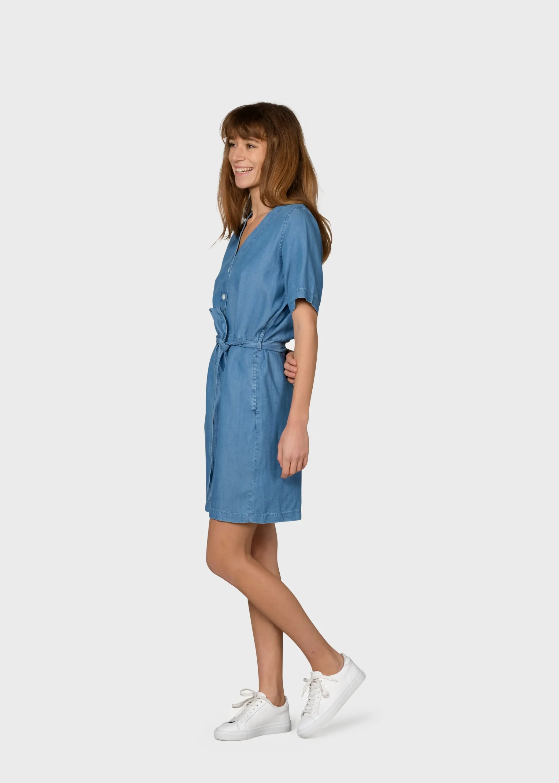 Klitmoller Collective Jumpsuits-Marna short jumpsuit - Light blue chambrey Black